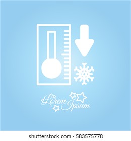Web icon. Thermometer with low temperature