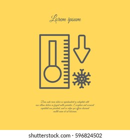 Web icon. Thermometer with low temperature