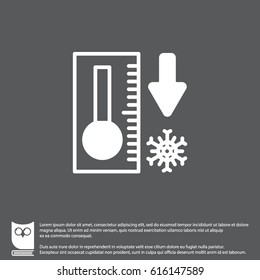 Web icon. Thermometer with low temperature