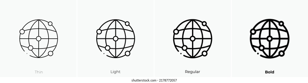 web icon. Thin, Light Regular And Bold style design isolated on white background