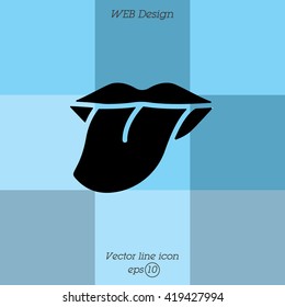 Web icon. Tongue