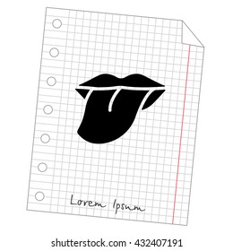 Web icon. Tongue
