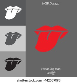 Web icon. Tongue