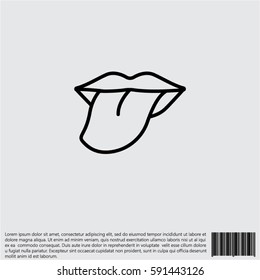 Web icon. Tongue