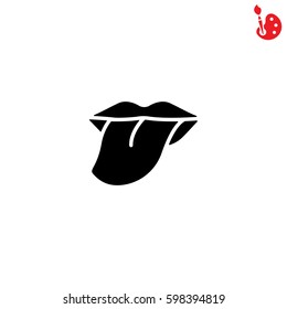 Web icon. Tongue. vector illustration