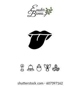 Web icon. Tongue. vector illustration