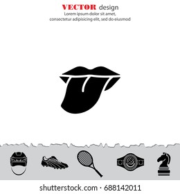 Web icon. Tongue. vector illustration