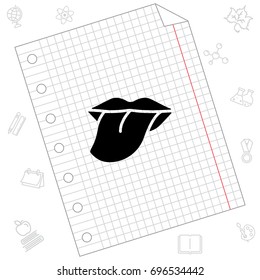 Web icon. Tongue. vector illustration