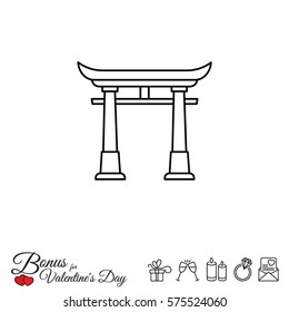 Web icon. Torii, Japan gate