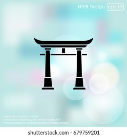 Web icon. Torii, Japan gate