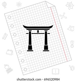 Web icon. Torii, Japan gate