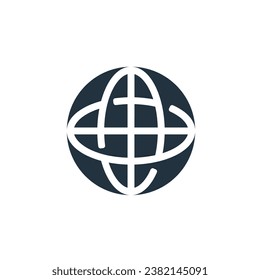 Icono de la web en estilo plano de moda aislado en fondo blanco.  símbolo web para aplicaciones web y móviles.