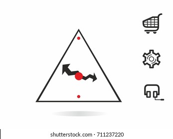 web icon triangle clock time sign vector element