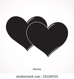 Web icon. Two hearts.