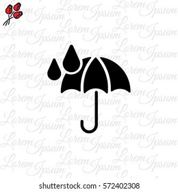 Web icon. Umbrella and rain