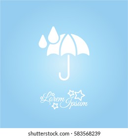 Web icon. Umbrella and rain