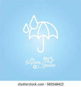 Web icon. Umbrella and rain
