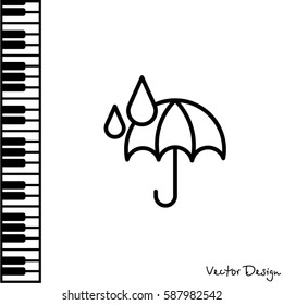 Web icon. Umbrella and rain