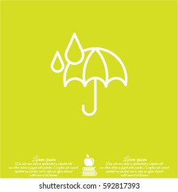 Web icon. Umbrella and rain
