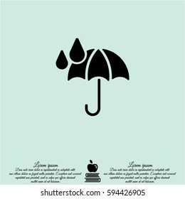 Web icon. Umbrella and rain