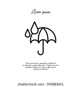 Web icon. Umbrella and rain