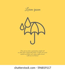 Web icon. Umbrella and rain