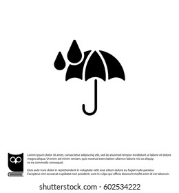 Web icon. Umbrella and rain