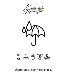 Web icon. Umbrella and rain