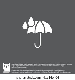 Web icon. Umbrella and rain