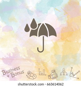 Web icon. Umbrella and rain