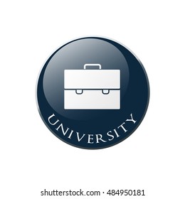 Web icon. Univercity Portfolio (briefcase). Vector illustration. 