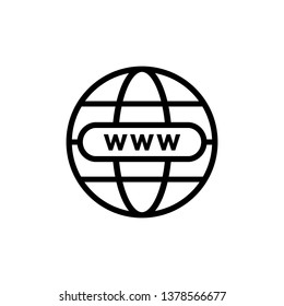 Web icon vector. Flat icon Web internet and globe symbol illustration