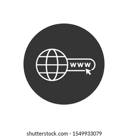 Web icon vector. Flat icon Web internet  globe symbol with arrow