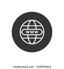 Web icon vector. Flat icon Web internet  globe symbol with arrow