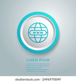 Web icon vector. Flat icon Web internet  globe symbol with arrow