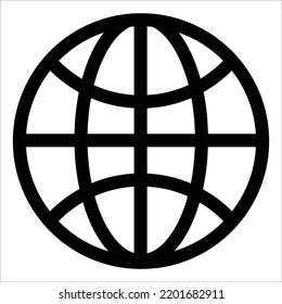 Web icon vector, go to  web click icon isolated, World icon in flat style. Earth symbol or globe icon Vector illustration. Line symbol for website design, app, ui., 