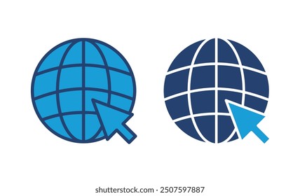 Web icon vector. go to web icon. web click icon