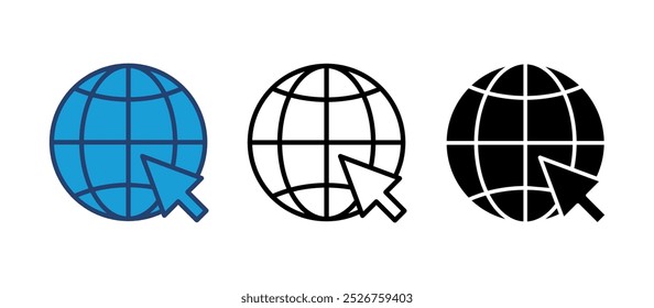 Web icon vector. go to web icon. web click icon