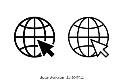 Web icon vector. go to web sign and symbol. web click icon. Global search icon