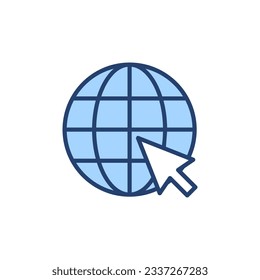 Web icon vector. go to web sign and symbol. web click icon. Global search icon
