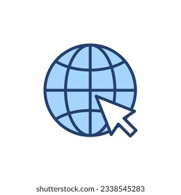 Web icon vector. go to web sign and symbol. web click icon. Global search icon