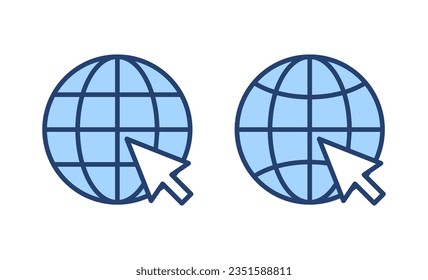 Web icon vector. go to web sign and symbol. web click icon. Global search icon