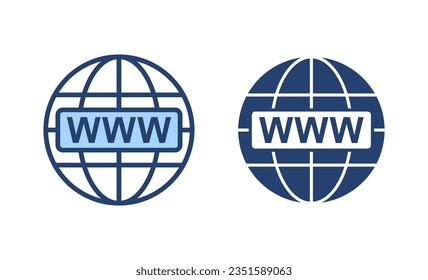 Web icon vector. go to web sign and symbol. web click icon. Global search icon