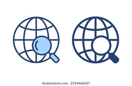 Websymbol-Vektorgrafik. gehen Sie zu Web-Zeichen und Symbol. Web-Click-Symbol. Globales Suchsymbol