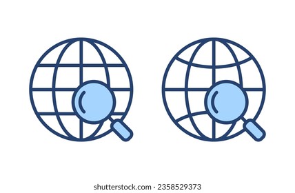 Websymbol-Vektorgrafik. gehen Sie zu Web-Zeichen und Symbol. Web-Click-Symbol. Globales Suchsymbol