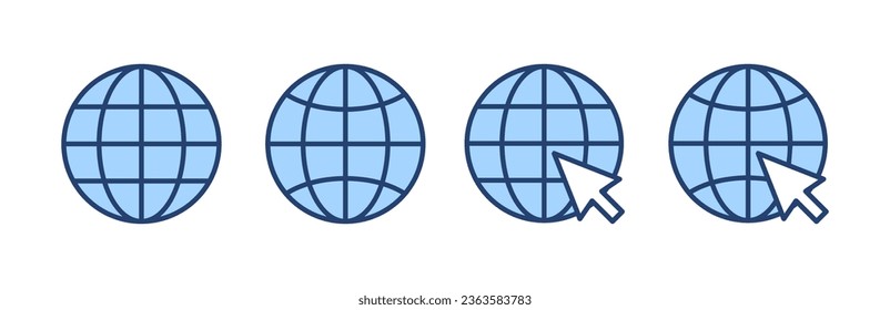 Vector de icono Web. ir al símbolo y signo web. icono de clic en el sitio Web. Icono de búsqueda global