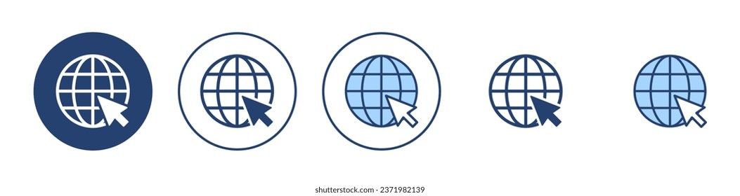 Web icon vector. go to web sign and symbol. web click icon. Global search icon