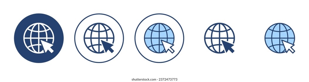 Web icon vector. go to web sign and symbol. web click icon. Global search icon