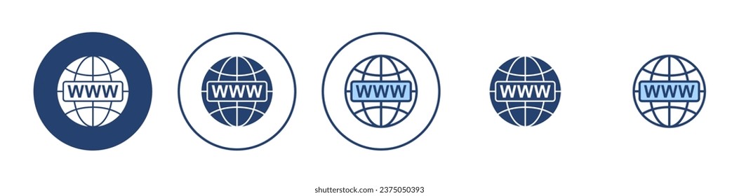 Vector de icono Web. ir al símbolo y signo web. icono de clic en el sitio Web. Icono de búsqueda global