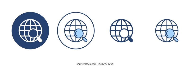 Web icon vector. go to web sign and symbol. web click icon. Global search icon